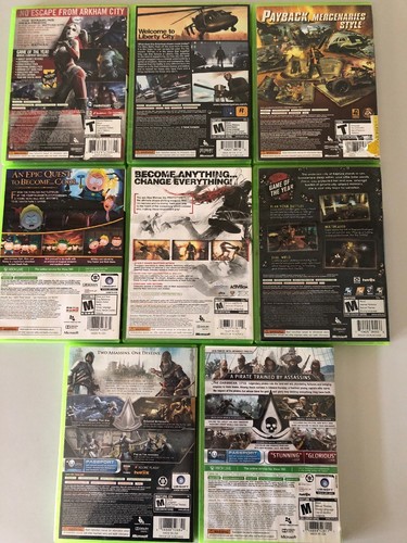 Lot of 8 Xbox 360 Game Bioshock Assassin's Creed Batman South Park GTA Prototype
