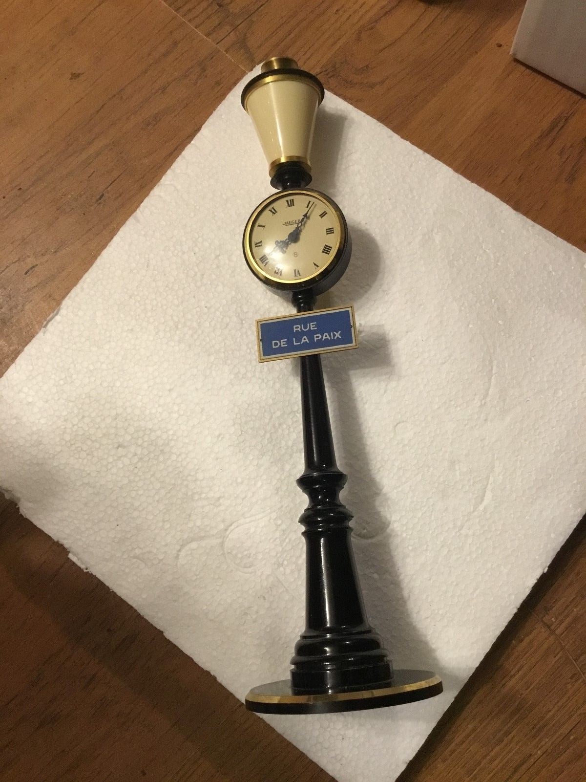 Rare Vintage Jaeger LeCoultre Rue De La Paix Street Light 8 Day Clock 7 Jewels