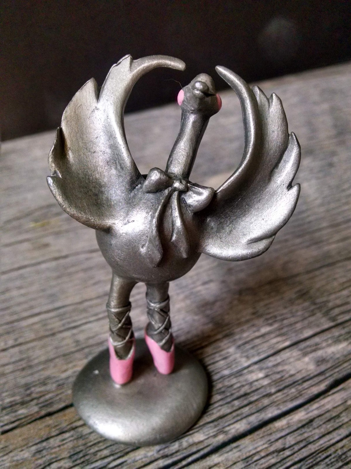 Hudson Pewter Figures Flamingo Ballerina #2682 & Duck with Umbrella #2699