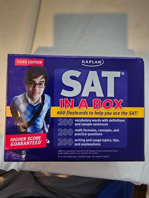 Kaplan SAT In A Box Third Edition 600 Flashcards Student Resource Like New!