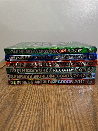 Guinness Book of World Records Lot 6 Books 2011-2017 Hardcover VG 3D Amazing