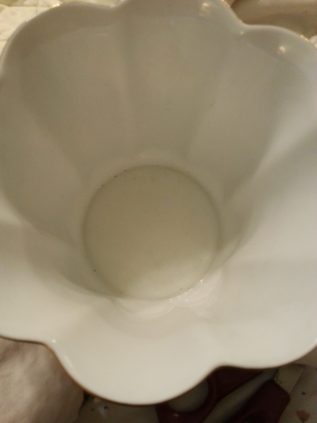 Vintage Style Planter. Light Blue with flower design.  5 inches tall.