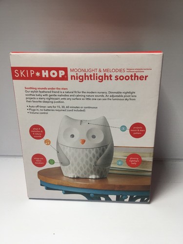Skip Hop Moonlight & Melodies Crib Soother and Baby Night Light, Owl (A2)