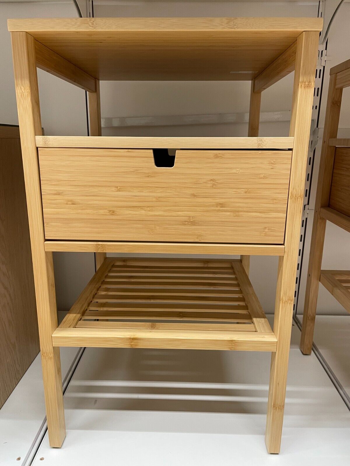 Ikea NORDKISA Nightstand, bamboo 15 3/4x15 3/4 Ikea NORDKISA Nightstand, bamboo 15 3/4x15 3/4