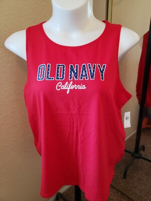 BRAND NEW: OLD Navy Size XL Red Patriotic Round Neck Tank Top