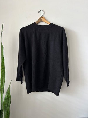 Mango Black Oversized Crew Neck Sweater NWT