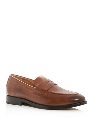 

COLE HAAN Мужские коричневые кожаные лоферы без шнуровки на блочном каблуке Kneeland Penny Toe, Коричневый, C29841