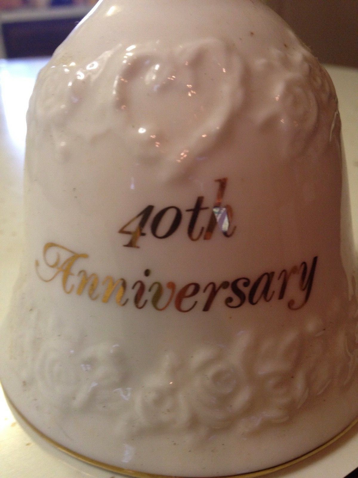 40th Anniversary Bell Papel of Reelance Bone China gold on White