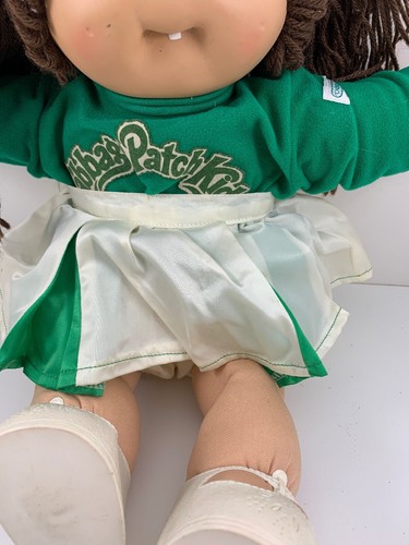 Cabbage Patch Girl Doll 1978 1983 Brown Eyes Dimples Tooth Cheerleader Outfit