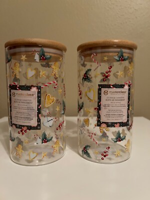 Masterclass Premium Collection Christmas Storage Canister Kitchen 27oz Set/2 NEW