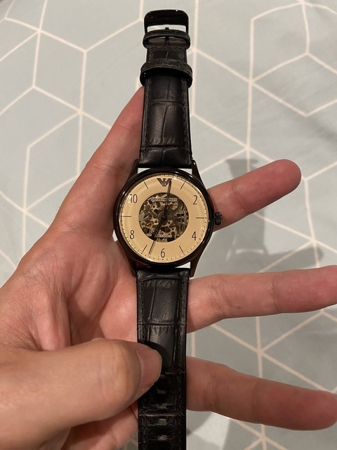 Man automatic leather watch | EMPORIO ARMANI Man