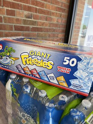 Kisko Giant Freezies, 5.5 Oz Sleeve, 6 Assorted Flavors, 50 Sleeves Per Box