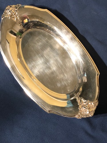 Vintage Webster & Wilcox Silverplate Bread Tray Mid Century 7119 Floral 13
