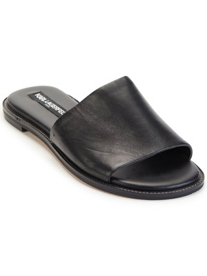 

KARL LAGERFELD Женские кожаные шлепанцы без шнуровки Gloria черного цвета с цепочкой, размер 6,5 м, Черный, KL108933