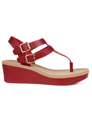 

JOURNEE COLLECTION Женские красные босоножки на танкетке с открытым носком Bianca 8,5, Красный, BIANCA-WEDGE-SANDAL