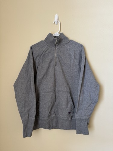 Drake's London Quarter Zip Sweatshirt Pullover Grey 44 | eBay