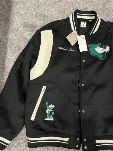 Pre-owned Puma Mascot T7 Wool Varsity Jacket Black Mens Size 2xl $385