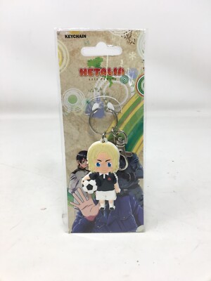 Hetalia Axis Powers-Chibi Germany w/ Soccer Ball-Rubber KeyChain New In Plastic