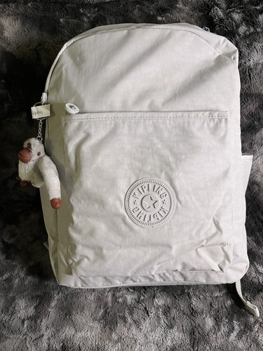 Kipling Women's Bennett Lightweight Minimal Nylon Laptop Backpack Shell Grey NWT