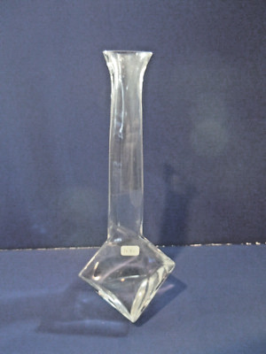 Kosta Boda Clear Crystal 3 Sided Bud Vase 8 1/2''