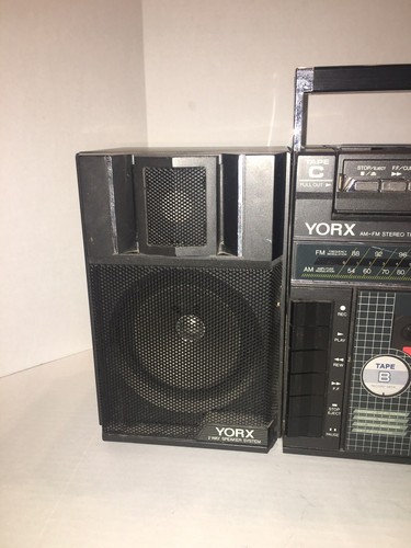 Vintage YORX BP-1000 Triple Cassette Portable AM/FM Radio Boombox