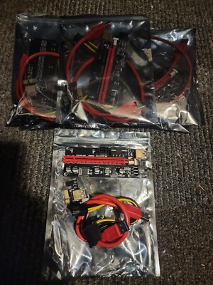 6 pack VER009S PCI-E Riser Card Adapter PCIe 1x to 16x kit