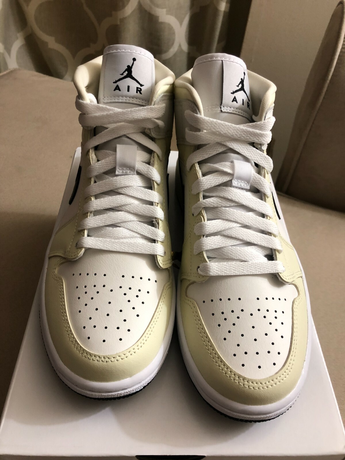 Pre-owned Jordan 1 Mid Coconut Milk (w)bq6472121 In Multicolor