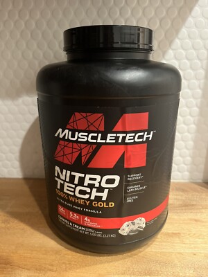 Muscletech, Nitro Tech, 100% Whey Gold, Cookies and Cream, 5lbs Exp 2/26