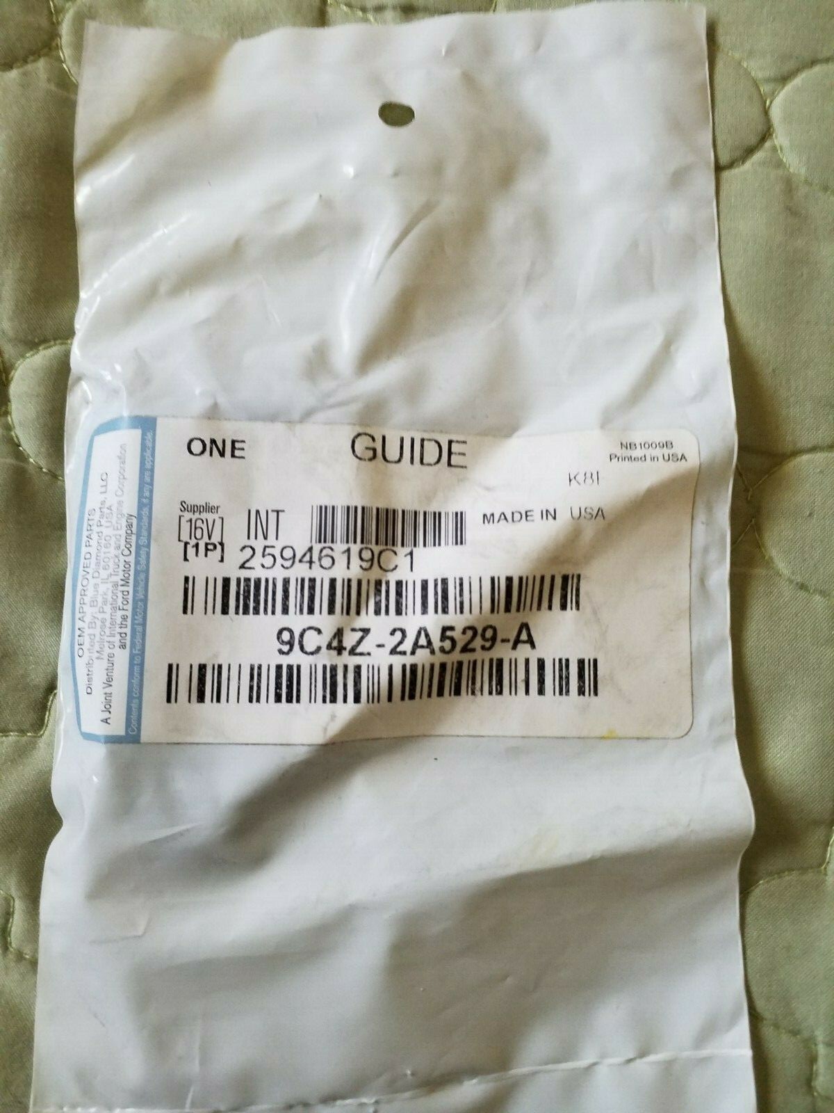 INTERNATIONAL GUIDE 2594619C1, 9C4Z2A529A Ford Part No 9C4Z