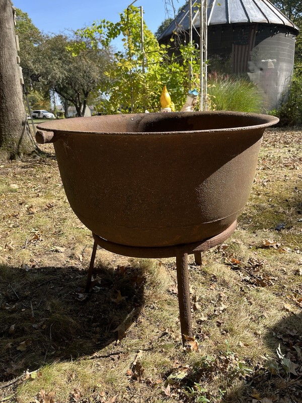 antique vintage cast iron cauldron pot
