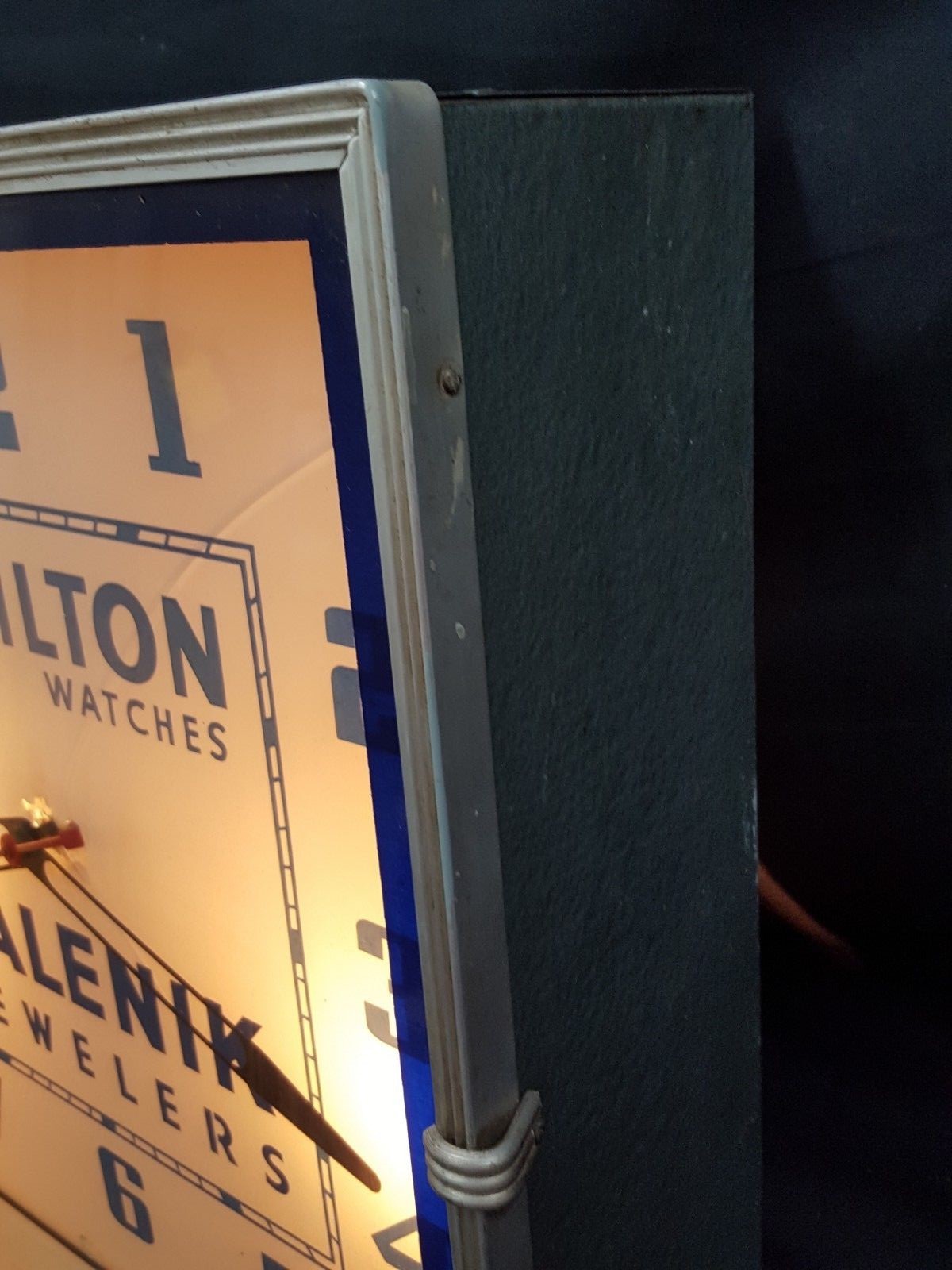 Vintage Hamilton Fine Watches Palenik Jewelers Square Electric Wall Clock