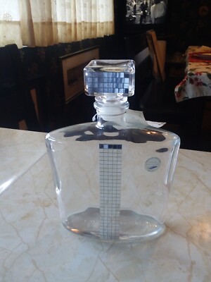 Vintage Franco Vetrerie e Cristallerie Liquor Decanter - Silver Mirror Appliques