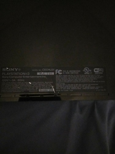 Sony PlayStation 3  80GB Piano Black Console Only (CECH-L01) Pwr Cord Included