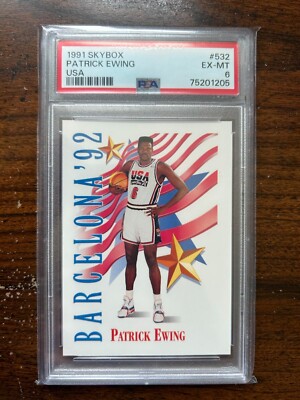 Patrick Ewing, USA #532 - 1991 Skybox - PSA 6 EX-MT