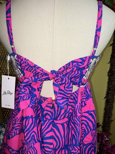 Pre-owned Lilly Pulitzer Bernadetta Maxi Dress Passion Fruit Pink Wild Nights Size 6