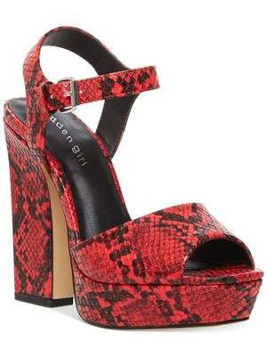 

Женские сандалии MADDEN GIRL Red Snake Skin на платформе 1 дюйм Bambii с ремешком на пятке, 10 м, Красный, BAMB02J1