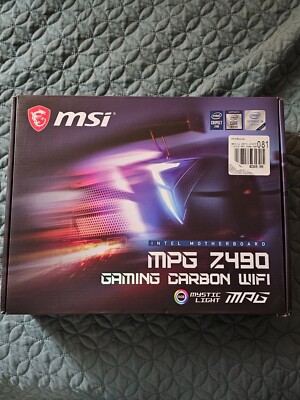 MSI MPG Z490 LGA 1200, Intel Motherboard, Never used, Light wear on box