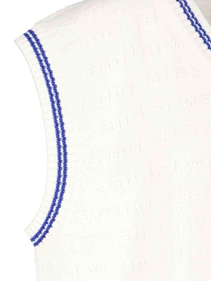 Pre-owned Alexander Wang Jacquard Logo Vest In White