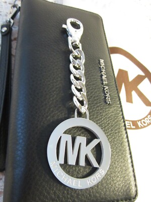 AUTHENTIC MK Michael Kors LARGE Silver Tone Purse Charm NEW & PERFECT