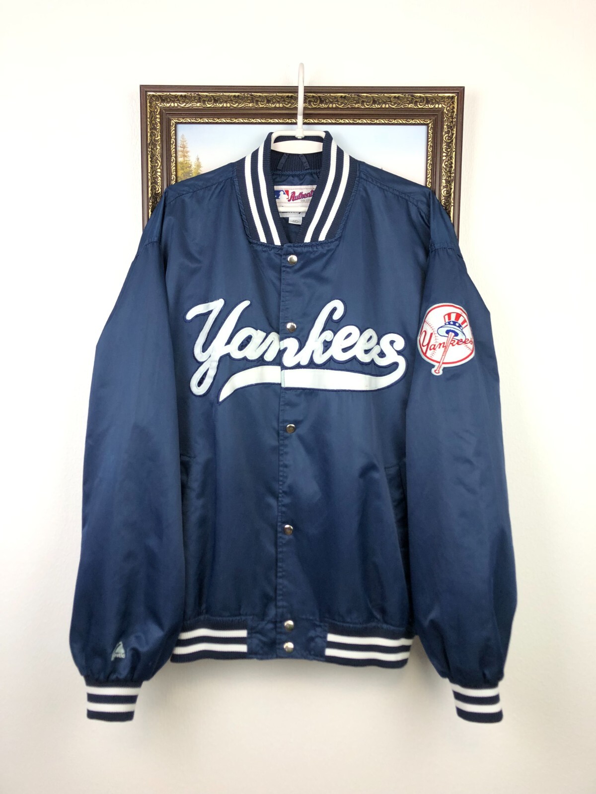 Yankees Majestic XXL ジャケット ネイビー Vintage New York Yankees Majestic MLB Full Zip Jacket Size