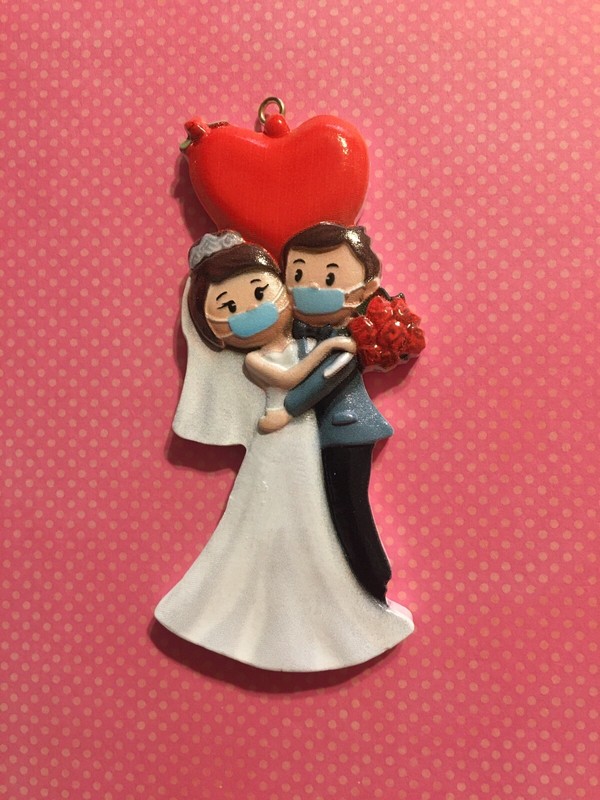 Wedding Christmas 2020 2021 Ornament Bride Groom Valentines Day Quarantine