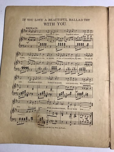 IF I BUT KNEW - W.A. PRATT - J.W. BAUME - TEMPLER SAXE ON COVER - 1901