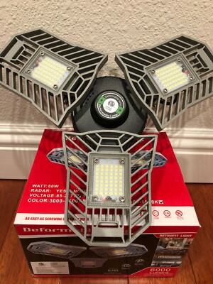6000LM LED Garage Light E26/E27 Deformable Garage Lights ETL Aviation Aluminum