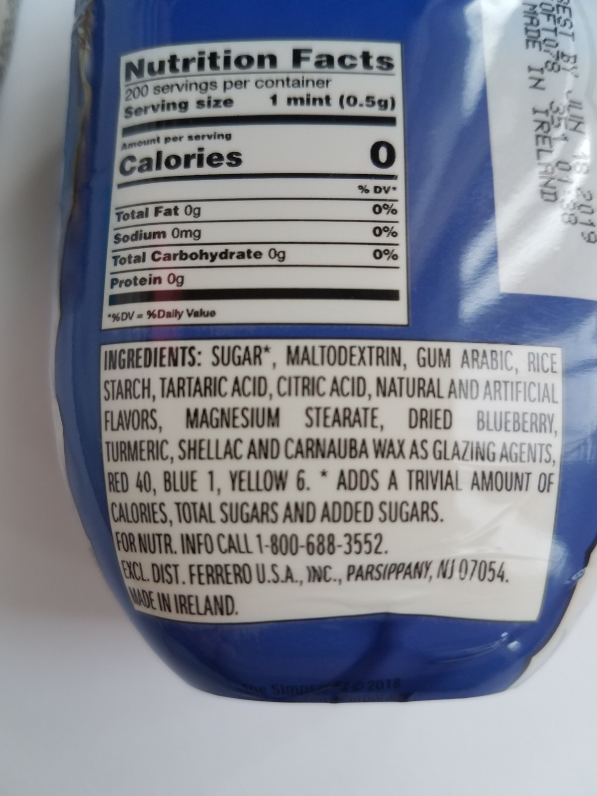 The Simpson’s TIC TACS : Marge Blueberry Large Size Limited Edition Lot of 2 NEW