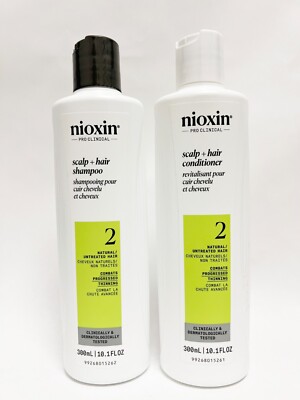 Nioxin System 2 Cleanser+Scalp Therapy Conditioner Duo, 300ml NEW PACKAGE