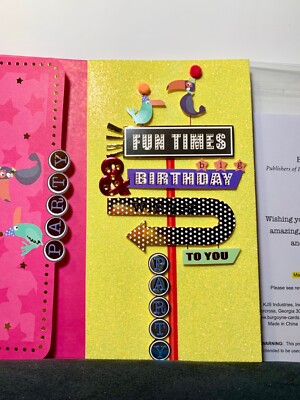 Happy Birthday Card 3D Dazzling Signs Designer Card by Burgoyne