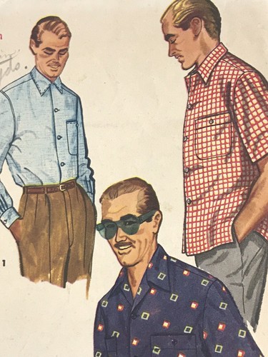 VINTAGE SIMPLICITY #4981 PATTERN FOR MAN’S MEDIUM SPORT SHIRT