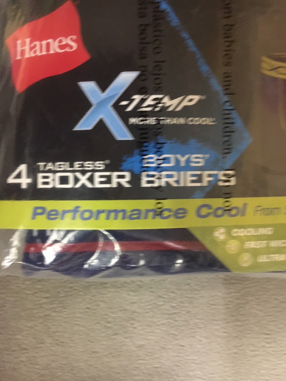 4 pair Boys Boxer Briefs Hanes X-Temp Performance Cool Tagless size S (6-8)