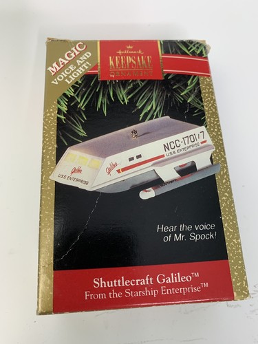 TESTED Shuttlecraft Galileo Hallmark Keepsake Star Trek Ornament (1992)