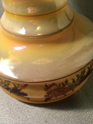 Iridescent Luster Lamp Shade Glass 9” By 9” Antique